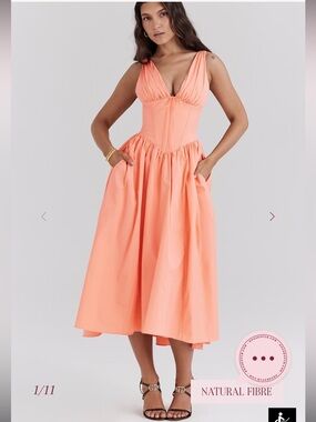 House of CB Peach EMMELINA
Sorbet Cotton Corset Sundress
USD $269